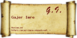 Gajer Imre névjegykártya